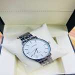 Longbo White DialSapphire Stainless Steel Luxury Watch