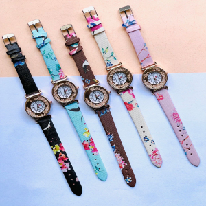 Elegant Fashion Printed Watches For Girls
