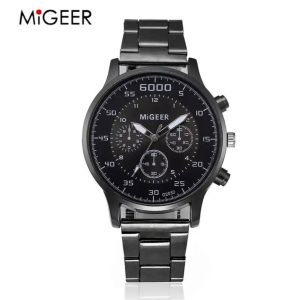 Migeer Mens Black Dial Chain  Watch