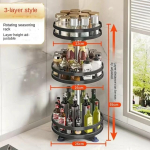 3 Tier Rotating Round Shape  Kitchen Storage Rack