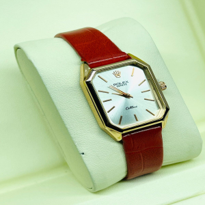 Rolex Leather Strap Ladies Watch (Red Strap)