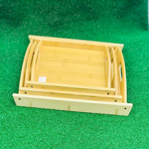 3 Pcs Wood Tray Set