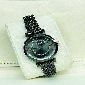 Orix Stainless Steel Black StarDust Black Dial Ladies Watch