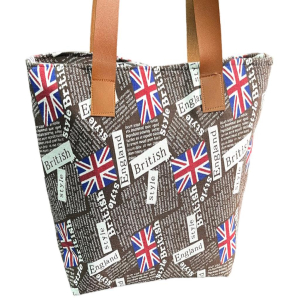 Large Capacity British Letters Print Canvas Handbag