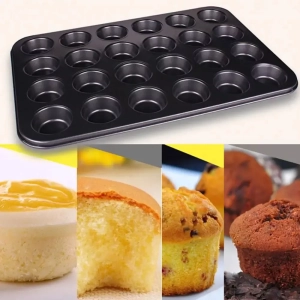 24 Pcs Cup Cake Baking Tray