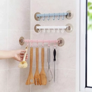 Wall Vacuum Rack Suction Cup 6 Hooks