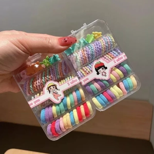 64 Pcs Kids Rubber Band With 5 Clips