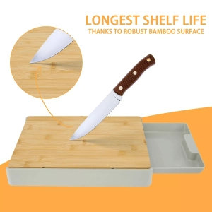 Bamboo Cutting Board With Drawer