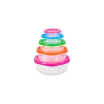 5 Pcs Round Rainbow Food Container Set