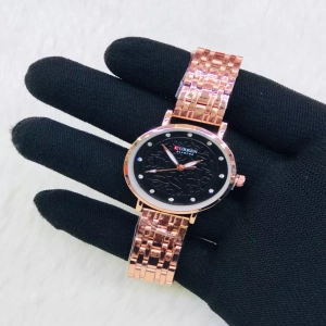 Curren RoseGold Black Dial Ladies Watch