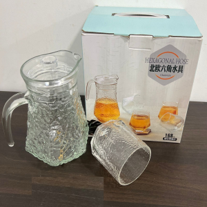 Hexagon Shape Jug With Glass Set (BLJ-5)