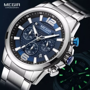 Megir Gent Date Carbo Watch