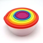 7 Pcs Round Rainbow Food Container Set