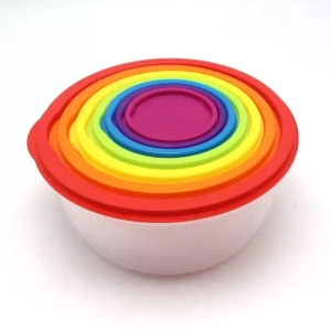 7 Pcs Round Rainbow Food Container Set