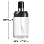 1 Pcs Glass Jar Spices Container With Spoon