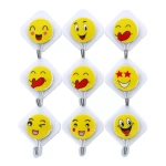 9 Pcs Smiley Emoji Sticky Hooks