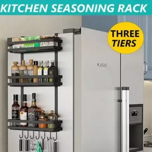 3 Tier Metal Refrigerator Side Storage Organizer Rack