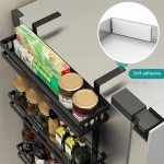 2 Tier Metal Refrigerator Side Storage Organizer Rack