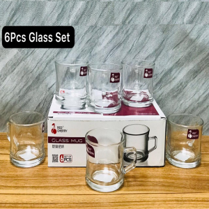 Red Cherry 6 Pcs Glass Mug Set