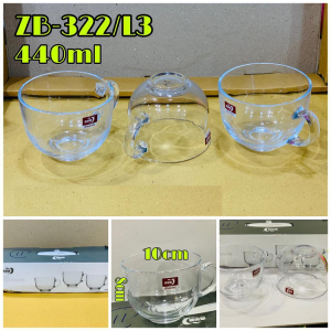 3 Pcs Deli Glassware - 440ml ZB-322