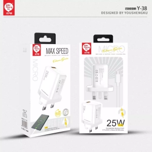 Y-38 25W Fast Charging  Micro Cable & Adapter