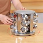 Stainless Steel 12 Pcs Rotating Spice Rack