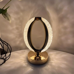 Diamond Crystal Oval Shaped Rechargeable Table Lamp