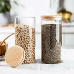 1 Pcs Glass Jar with Wood Lid