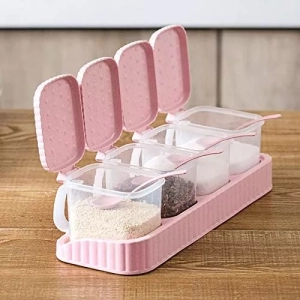 4 Pcs Seasoning Box With Spoons