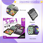 5 In 1 Magnetic Chess And Ludo Family Game