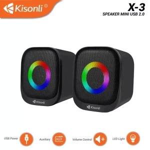 Kisonli X3 USB 2.0 Multimedia Speaker with RGB light