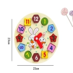 Digital Geometry Clock Wooden Toy