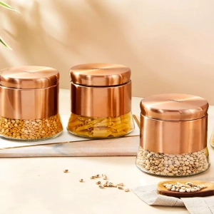 3 Pcs Glass Storage Jar Set - N