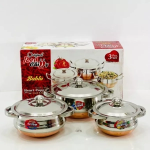 3 Pcs Meera Stainless Steel Pot Set