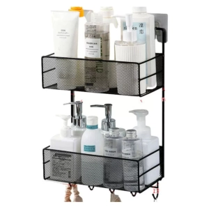 2 Tier Hanging Bathroom Shelf With Hook