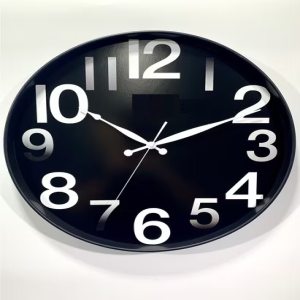 Modern Black Wall Clock - 3628A