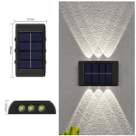 6 Led 2 Pcs Solar Wall Lamp - Up And Down