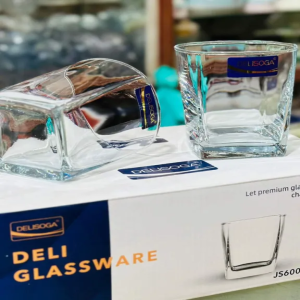 6 Pcs Delisoga Square Glass Cup Set - JS6001-3