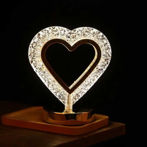 Heart Shaped Crystal Table Lamp