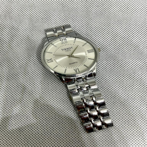 Mens Tissot Silver Watch White Dial