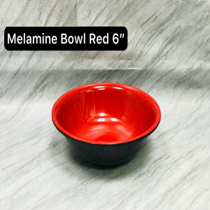 6 Inch Melamine Bowl - Red - 548-3