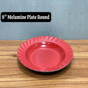 9 inch Melamine Plate Round - Red