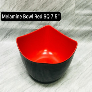 7.5 Inch Melamine Square Bowl - Red