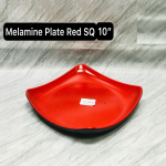 10 Inch Melamine Square Plate - Red