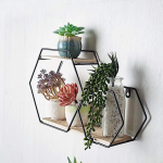 2 Layer Hexagon Wall Shelf - Metal