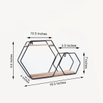 2 Layer Hexagon Wall Shelf - Metal