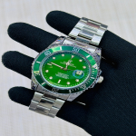 Rolex Sub Date - Sliver & Green Dial Mens Watch