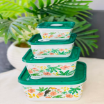 Floral Pattern 4 Box Container Set