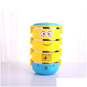 4 Layer Minions Design Tiffin Box