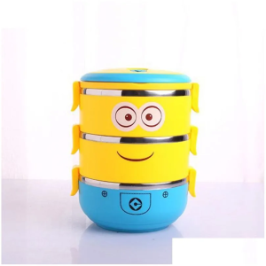 3 Layer Minions Design Tiffin Box
